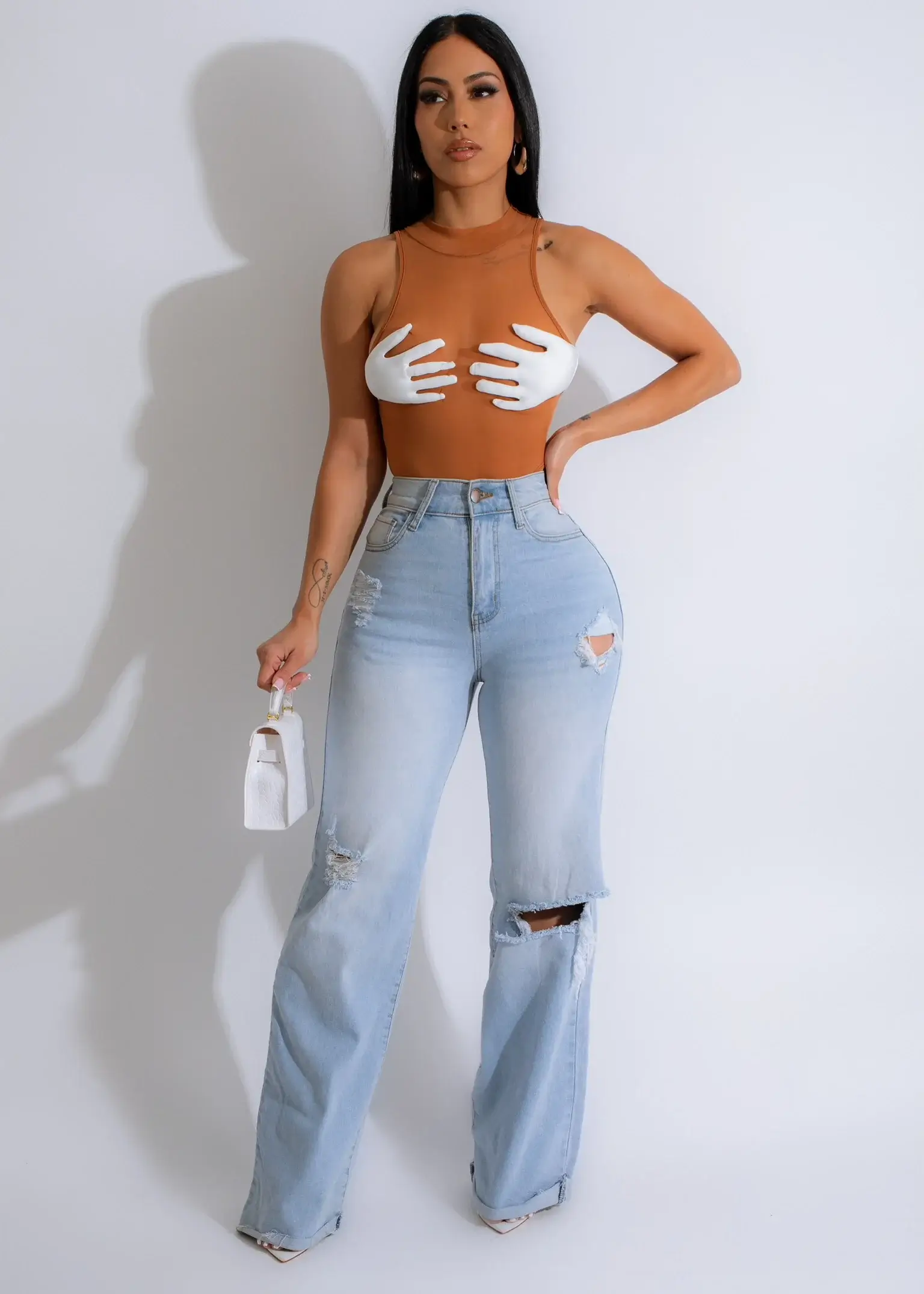 I Know You Mesh Bodysuit White - Image 3